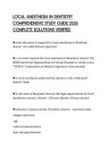 LOCAL ANESTHESIA IN DENTISTRY COMPREHENSIVE STUDY GUIDE 2026 COMPLETE SOLUTIONS VERIFIED