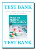 Focus on Nursing Pharmacology 7th Edition &ndash; Test Bank&comma; Amy M&period; Karch &ndash; Comprehensive Practice Questions and Answers