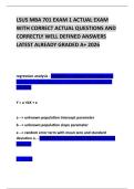 LSUS MBA 701 EXAM 1 ACTUAL EXAM WITH CORRECT ACTUAL QUESTIONS AND CORRECTLY WELL DEFINED ANSWERS LATEST ALREADY GRADED A&plus; 2026