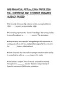 NAB FINANCIAL ACTUAL EXAM PAPER 2026 FULL QUESTIONS AND CORRECT ANSWERS ALREADY PASSED