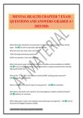 MENTAL HEALTH CHAPTER 7 EXAM QUESTIONS AND ANSWERS GRADED A&plus; 2025&sol;2026