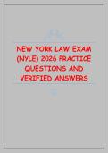 New York Law Exam &lpar;NYLE&rpar; 2026 &ndash; Practice Questions and Verified Answers &vert; NY Bar Exam Study Guide