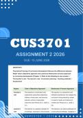 CUS3701 Assignment 2 2026 - Distinction - Due 14 June 2026