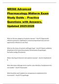 NR566 Advanced  Pharmacology Midterm Exam  Study Guide &ndash; Practice  Questions with Answers&period;  Updated 2025&sol;2026 
