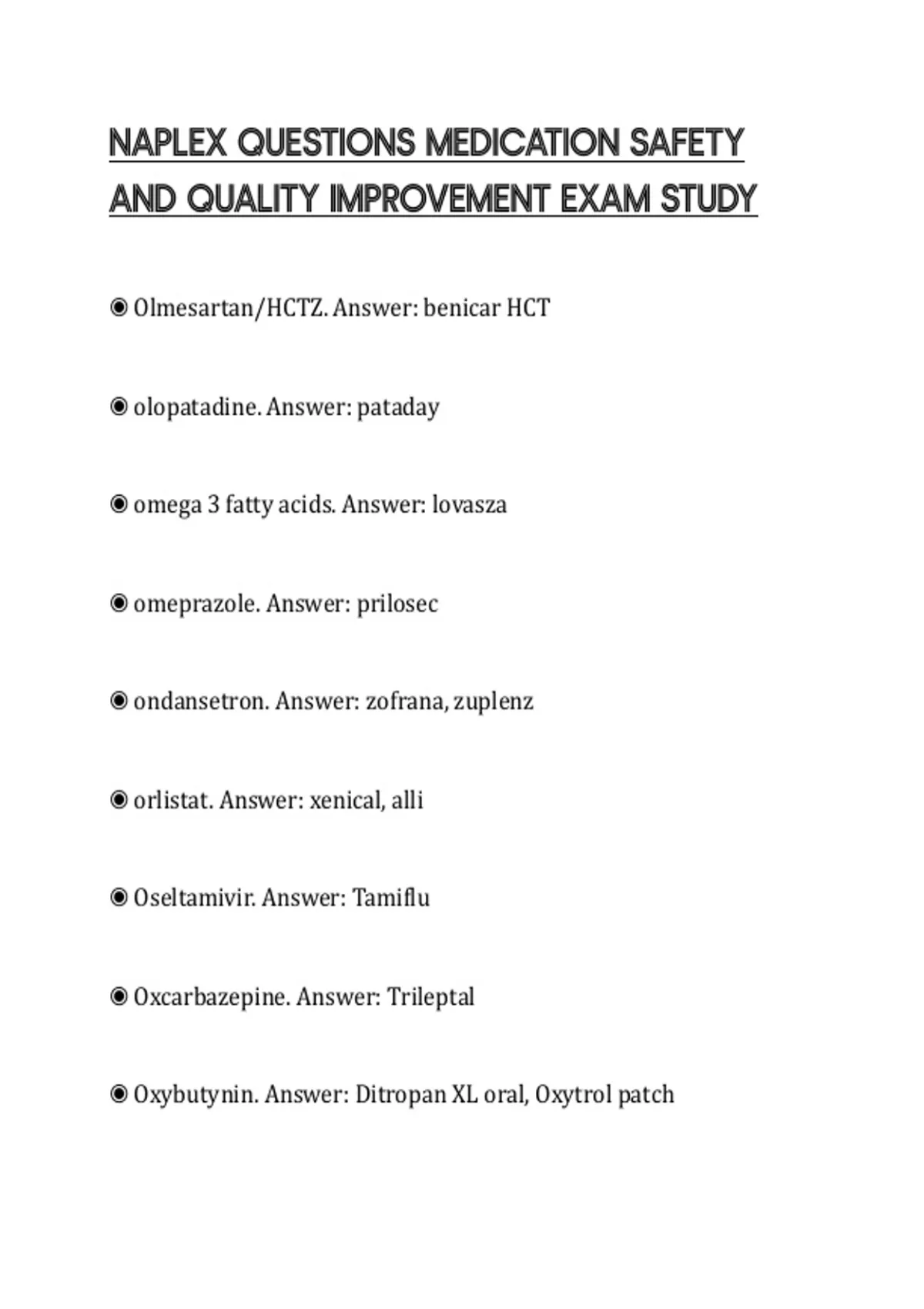Naplex Questions Types NAPLEX QUESTIONS MEDICATION SAFETY AND QUALITY IMPROVEMENT EXAM STUDY ...