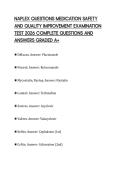 NAPLEX QUESTIONS MEDICATION SAFETY AND QUALITY IMPROVEMENT EXAMINATION TEST 2026 COMPLETE QUESTIONS AND ANSWERS GRADED A&plus;