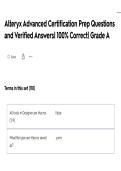 Alteryx Advanced Certification Prep Questions and Verified Answers&vert; 100&percnt; Correct&vert; Grade A