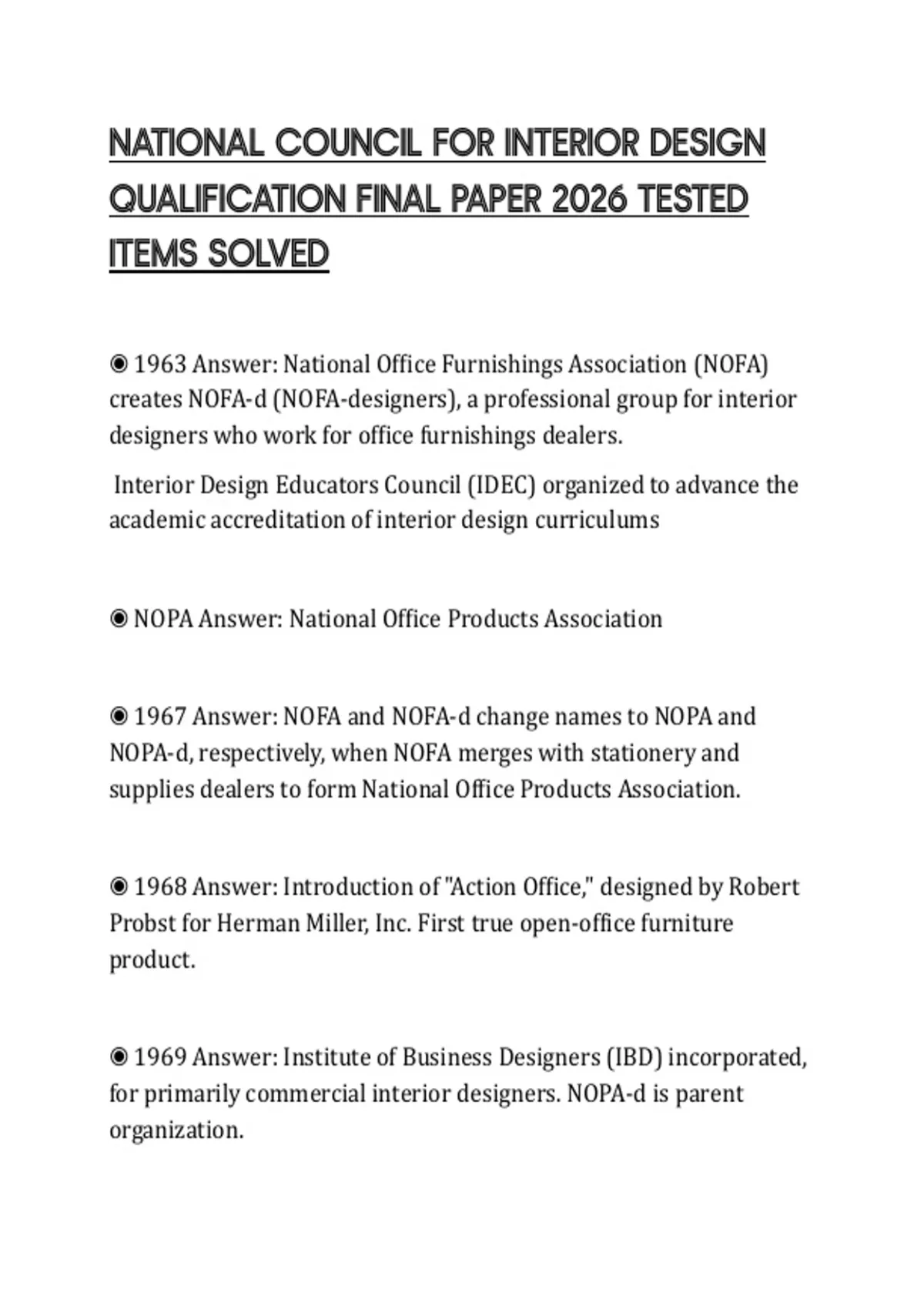 NATIONAL COUNCIL FOR INTERIOR DESIGN QUALIFICATION FINAL PAPER 2026 ...