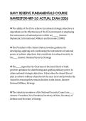 NAVY RESERVE FUNDAMENTALS COURSE NAVRESFOR-NRF-3&period;0 ACTUAL EXAM 2026
