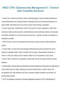 WGU C795 Cybersecurity Management II Tactical &vert; Western Governors University &vert; 2026&sol;2027 Complete Solutions