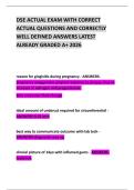 DSE ACTUAL EXAM WITH CORRECT ACTUAL QUESTIONS AND CORRECTLY WELL DEFINED ANSWERS LATEST ALREADY GRADED A&plus; 2026