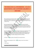 NEUROLOGICAL DISORDERS - EXAM 3 QUESTIONS AND ANSWERS GRADED A&plus; 2025&sol;2026