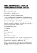 NBME TEST PAPER 2026 COMPLETE QUESTIONS WITH VERIFIED ANSWERS