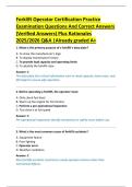 Forklift Operator Certification Practice  Examination Questions And Correct Answers  &lpar;Verified Answers&rpar; Plus Rationales  2025&sol;2026 Q&A &vert;Already graded A&plus; 
