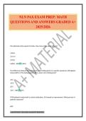 NLN PAX EXAM PREP&colon; MATH QUESTIONS AND ANSWERS GRADED A&plus; 2025&sol;2026