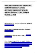 NBDE PART I REMEMBERED QUESTIONS 1 EXAM WITH CORRECT ACTUAL QUESTIONS AND CORRECTLY WELL DEFINED ANSWERS LATEST ALREADY GRADED A&plus; 2026