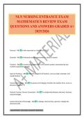 NLN NURSING ENTRANCE EXAM MATHEMATICS REVIEW EXAM QUESTIONS AND ANSWERS GRADED A&plus; 2025&sol;2026