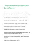 CMA Certification Exam Questions With Correct Answers