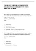 NC HEALTH SCIENCE COMPREHENSIVE FINAL PAPER 2026 EXAM STUDY GUIDE VIEW AHEAD EXAM
