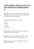 NC BLET DOMESTIC VIOLENCE ACTUAL EXAM 2026 QUESTIONS WITH ANSWERS GRADED A&plus;