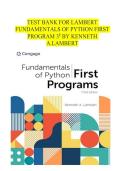 Solution Manual and Answer Guide For Fundamentals of Python&colon; First Programs 3rd Edition by Kenneth Lambert &comma; ISBN&colon; 9780357881019 COMPLETE GUIDE WITH RATIONALES 100&percnt; VERIFIED A&plus; GRADE ASSURED&excl;&excl;&excl;&excl;&excl;&excl;NEW LATEST UPDATE&excl;&excl;&excl;&excl;&excl;