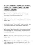 NC BLET DOMESTIC VIOLENCE EXAM STUDY GUIDE 2026 COMPLETE QUESTIONS AND CORRECT ANSWERS