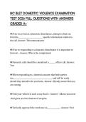 NC BLET DOMESTIC VIOLENCE EXAMINATION TEST 2026 FULL QUESTIONS WITH ANSWERS GRADED A&plus;