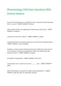 Pharmacology CMA Exam Questions With Correct Answers&period;