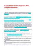 IC&RC Written Exam Questions With Complete Solutions