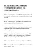 NC BLET HAZMAT EXAM SCRIPT 2026 COMPREHENSIVE QUESTIONS AND SOLUTIONS GRADED A&plus;