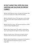 NC BLET HAZMAT FINAL PAPER 2026 EXAM QUESTIONS AND SOLUTIONS 100 PERCENT CORRECT