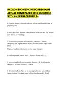 NCCAOM BIOMEDICINE BOARD EXAM ACTUAL EXAM PAPER 2026 QUESTIONS WITH ANSWERS GRADED A&plus;