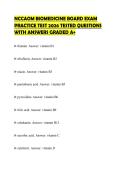 NCCAOM BIOMEDICINE BOARD EXAM PRACTICE TEST 2026 TESTED QUESTIONS WITH ANSWERS GRADED A&plus;