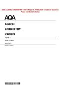 AQA A-LEVEL CHEMISTRY 7405&sol;3 Paper 3 JUNE 2025 Combined Question  Paper and Mark Scheme