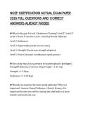 NCEP CERTIFICATION ACTUAL EXAM PAPER 2026 FULL QUESTIONS AND CORRECT ANSWERS ALREADY PASSED