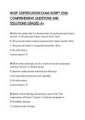 NCEP CERTIFICATION EXAM SCRIPT 2026 COMPREHENSIVE QUESTIONS AND SOLUTIONS GRADED A&plus;