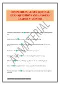 COMPREHENSIVE NUR 160 FINAL EXAM QUESTIONS AND ANSWERS GRADED A&plus; 2025&sol;2026