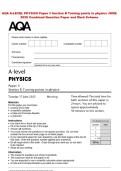 AQA A-LEVEL PHYSICS Paper 3 Section B Turning points in physics JUNE  2025 Combined Question Paper and Mark Scheme 