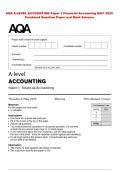 AQA A-LEVEL ACCOUNTING Paper 1 Financial Accounting MAY 2025 Combined Question Paper and Mark Scheme
