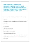 GNRS 558 Pharmacology Final Exam &ndash; Advanced Nursing Practice&colon; 130 Questions with Rationales & Answers &lpar;Graded A&plus;&rpar;