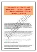 NURSING 335 DELEGATION AND MANAGEMENT PRINCIPLES WEEK 3 EXAM QUESTIONS AND ANSWERS GRADED A&plus; 2025&sol;2026