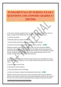 FUNDAMENTALS OF NURSING EXAM 2 QUESTIONS AND ANSWERS GRADED A&plus; 2025&sol;2026