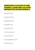 NEUROSCIENCE 6TH EDITION TEST BANK CHAPTERS 1-34 EXAM SCRIPT 2026 TESTED QUESTIONS WITH SOLUTIONS GRADED A