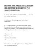 NEW YORK STATE FUNERAL LAW EXAM SCRIPT 2026 COMPREHENSIVE QUESTIONS AND SOLUTIONS GRADED A&plus;