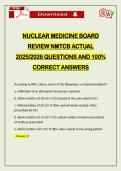 NUCLEAR MEDICINE BOARD REVIEW NMTCB ACTUAL 2026 QUESTIONS AND 100&percnt; CORRECT ANSWERS
