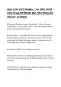 NEW YORK STATE FUNERAL LAW FINAL PAPER 2026 EXAM QUESTIONS AND SOLUTIONS 100 PERCENT CORRECT