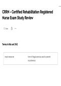 CRRN - Certified Rehabilitation Registered Nurse Exam Study Review
