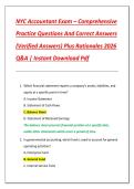 NYC Accountant Exam &ndash; Comprehensive  Practice Questions And Correct Answers  &lpar;Verified Answers&rpar; Plus Rationales 2026  Q&A &vert; Instant Download Pdf