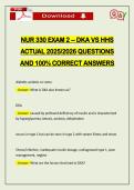 NUR 330 EXAM 2 -- DKA VS HHS ACTUAL 2026 QUESTIONS AND 100&percnt; CORRECT ANSWERS