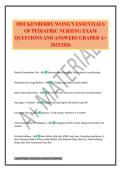 HOCKENBERRY WONG'S ESSENTIALS OF PEDIATRIC NURSING EXAM QUESTIONS AND ANSWERS GRADED A&plus; 2025&sol;2026